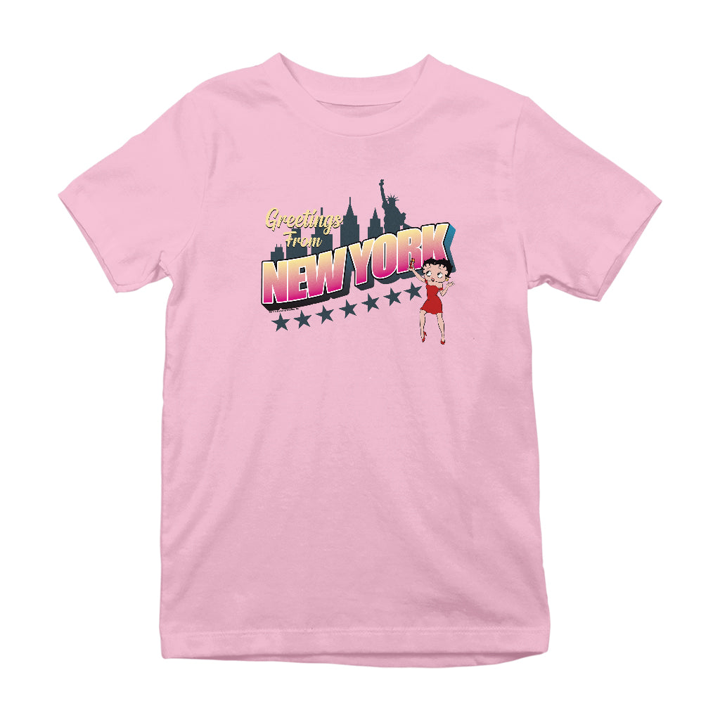 Betty Boop Greetings From New York Kids T-Shirt