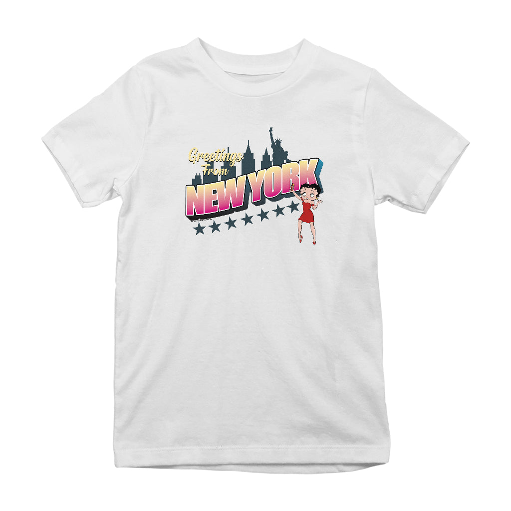 Betty Boop Greetings From New York Kids T-Shirt