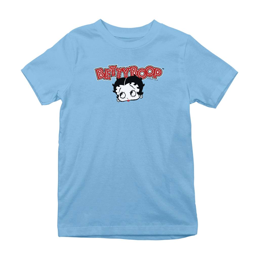 Betty Boop Red Lips Face And Logo Kids T-Shirt