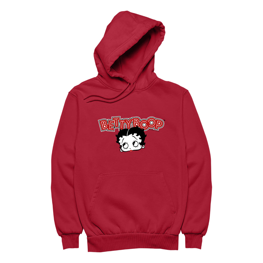 Betty Boop Red Lips Face And Logo Men's Hooded Sweatshirt