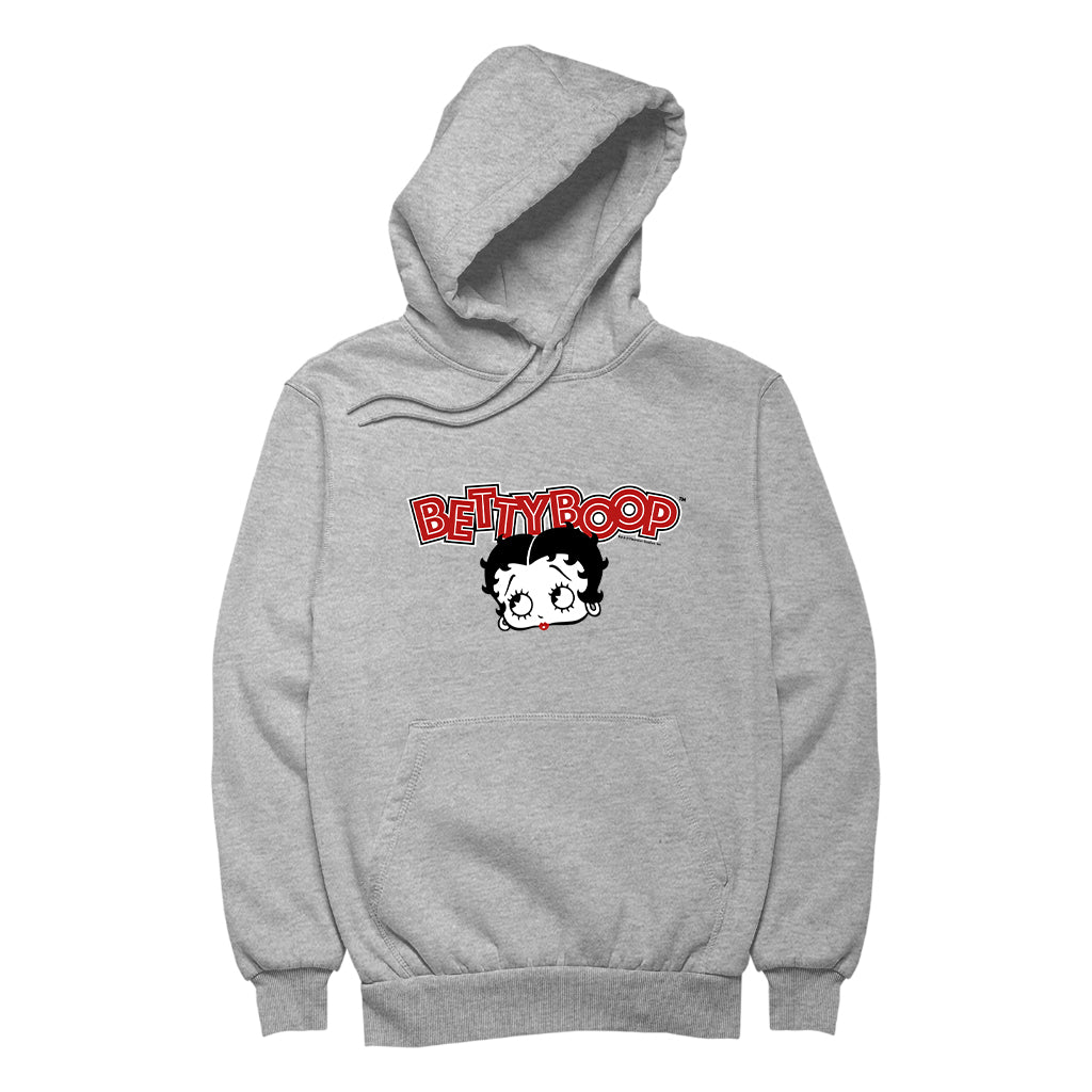 Betty Boop Red Lips Face And Logo Men's Hooded Sweatshirt