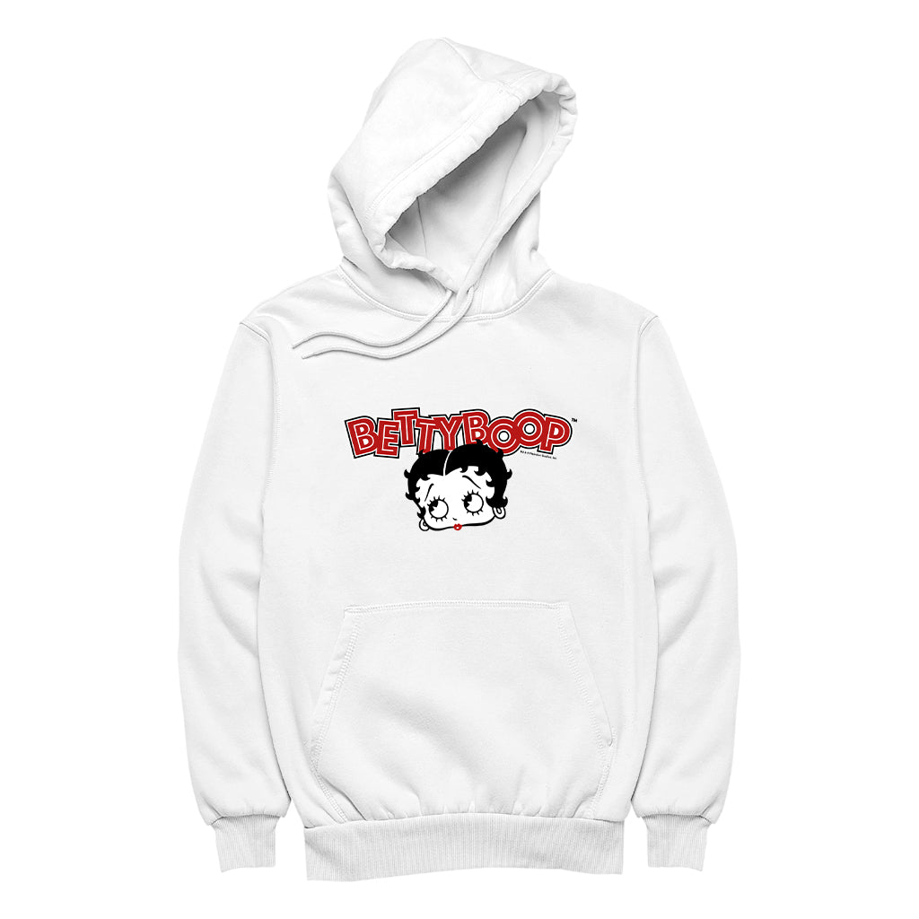 Betty Boop Red Lips Face And Logo Men's Hooded Sweatshirt