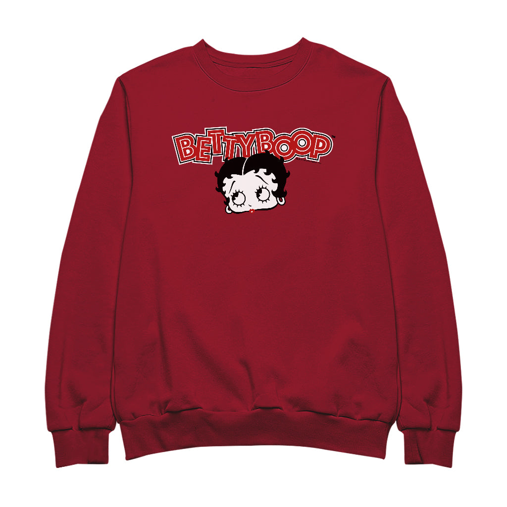 Betty Boop Red Lips Face And Logo Men's Sweatshirt