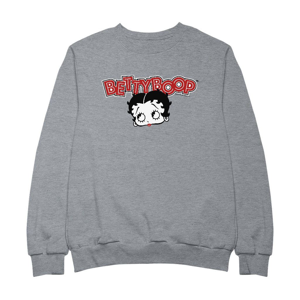 Betty Boop Red Lips Face And Logo Men's Sweatshirt