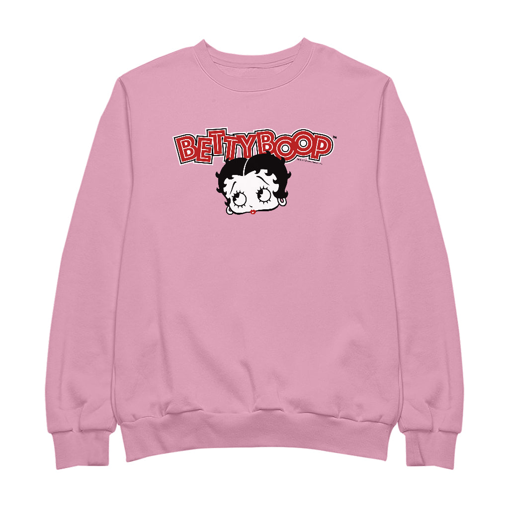 Betty Boop Red Lips Face And Logo Men's Sweatshirt
