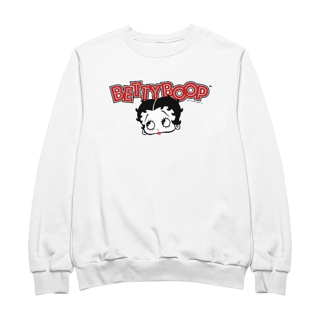 Betty Boop Red Lips Face And Logo Men's Sweatshirt