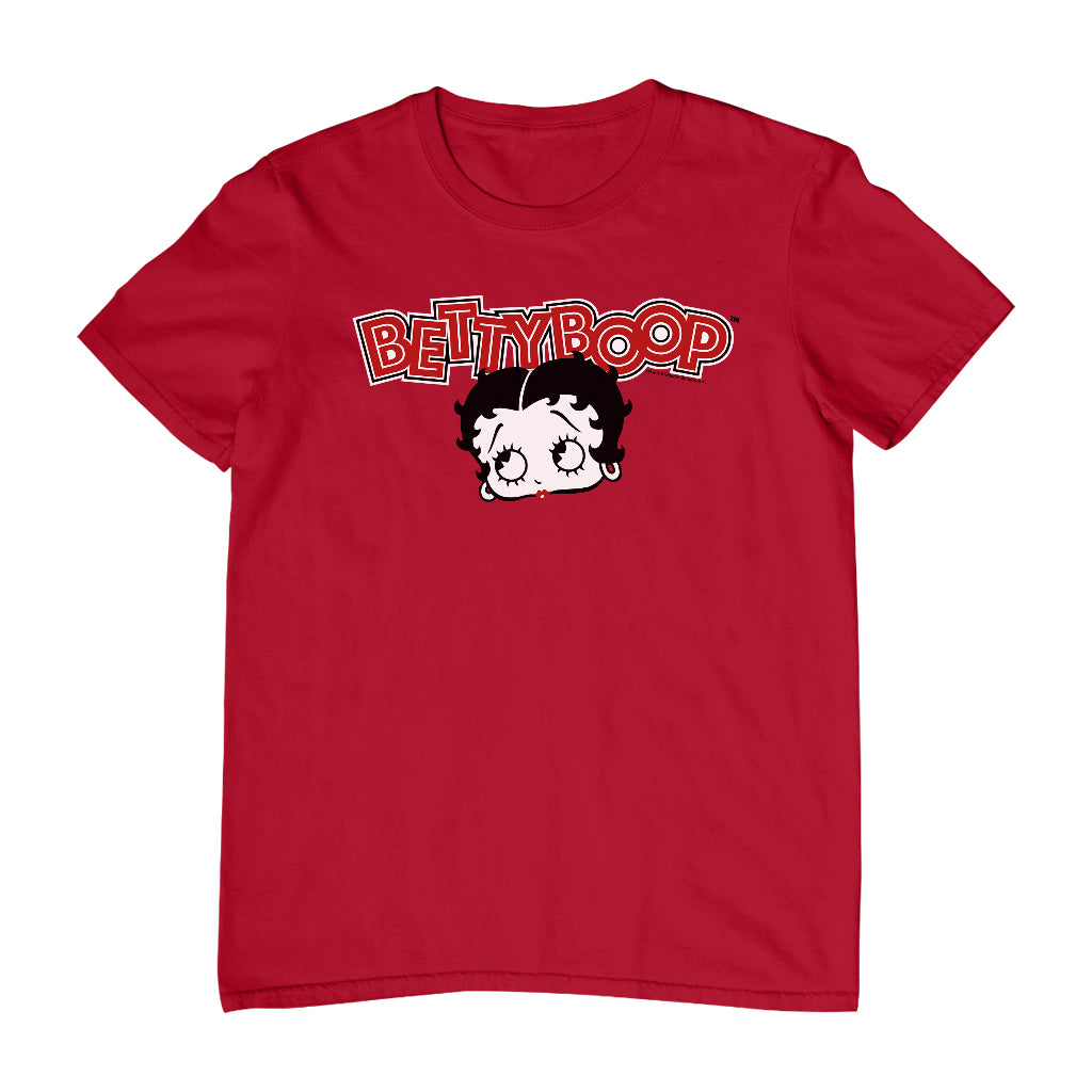 Betty Boop Red Lips Face And Logo Men's T-Shirt