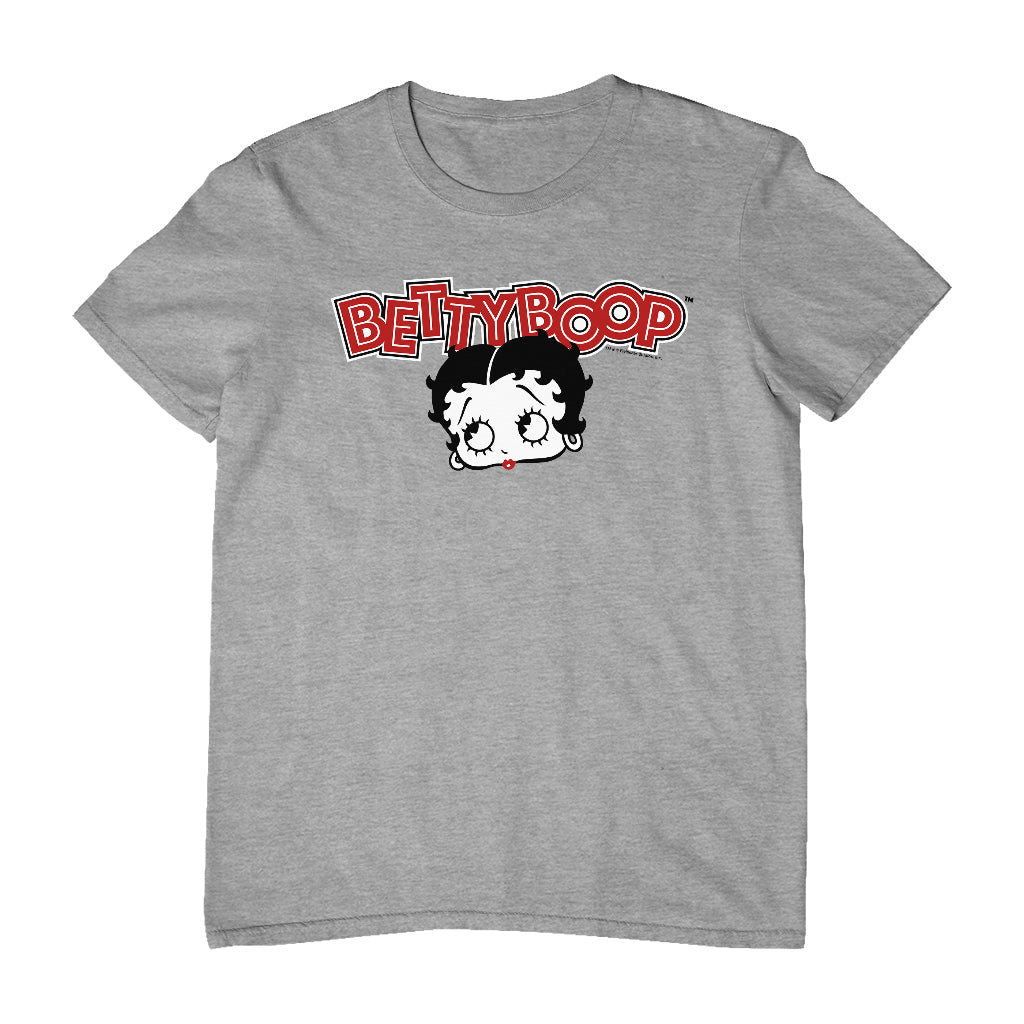 Betty Boop Red Lips Face And Logo Men's T-Shirt