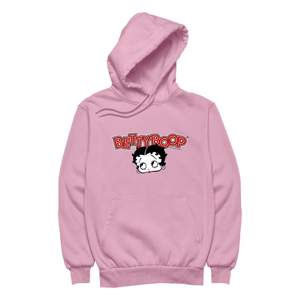 Betty Boop Red Lips Face And Logo Women's Hooded Sweatshirt
