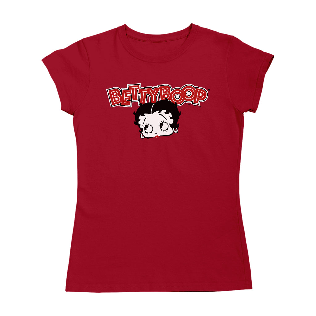 Betty Boop Red Lips Face And Logo Women's T-Shirt