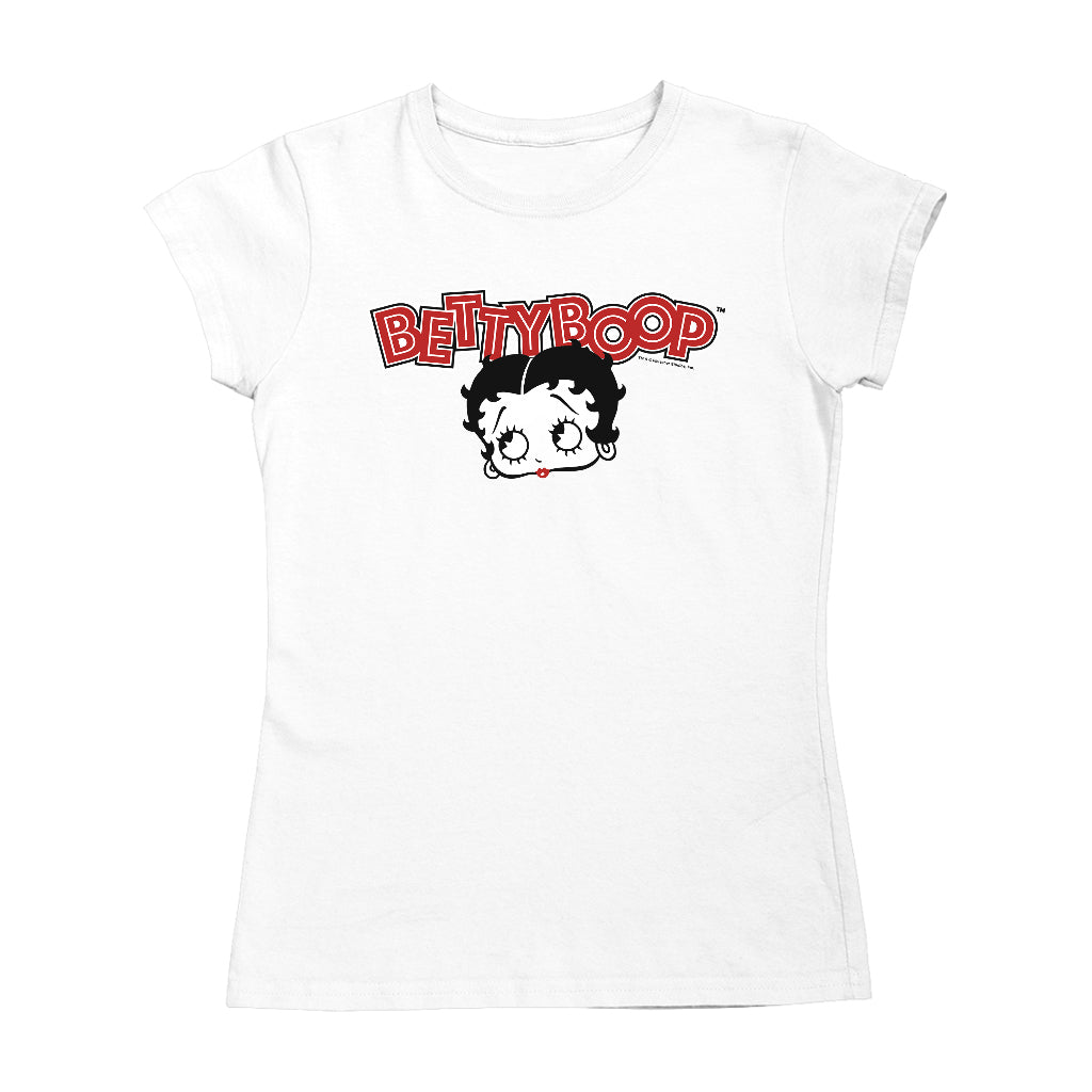 Betty Boop Red Lips Face And Logo Women's T-Shirt