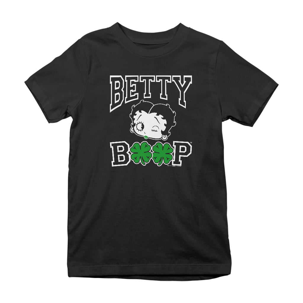 Betty Boop Four Leaf Clovers St Patrick's Day Kids T-Shirt