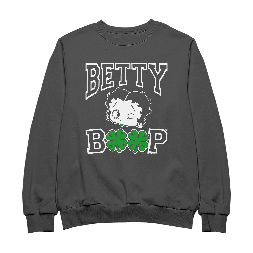 Betty Boop Four Leaf Clovers St Patrick's Day Men's Sweatshirt