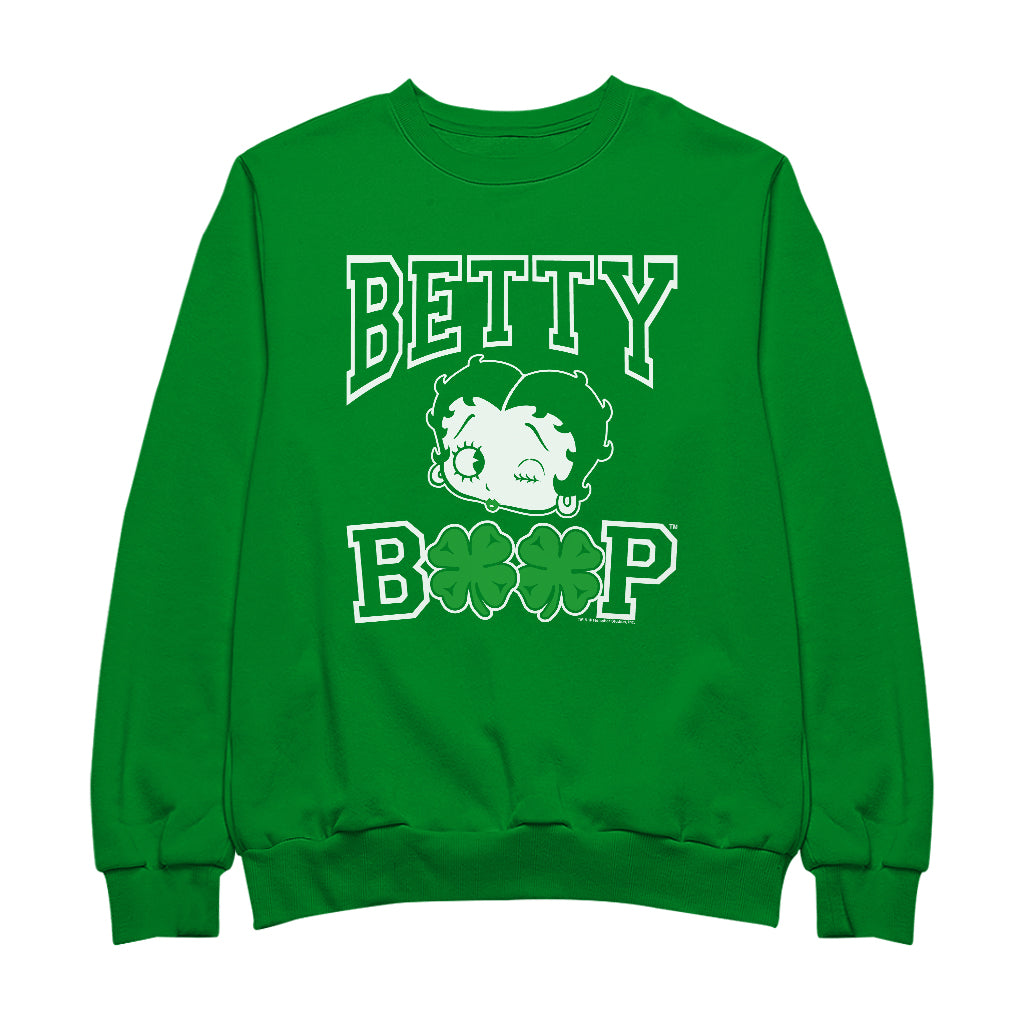 Betty Boop Four Leaf Clovers St Patrick's Day Men's Sweatshirt