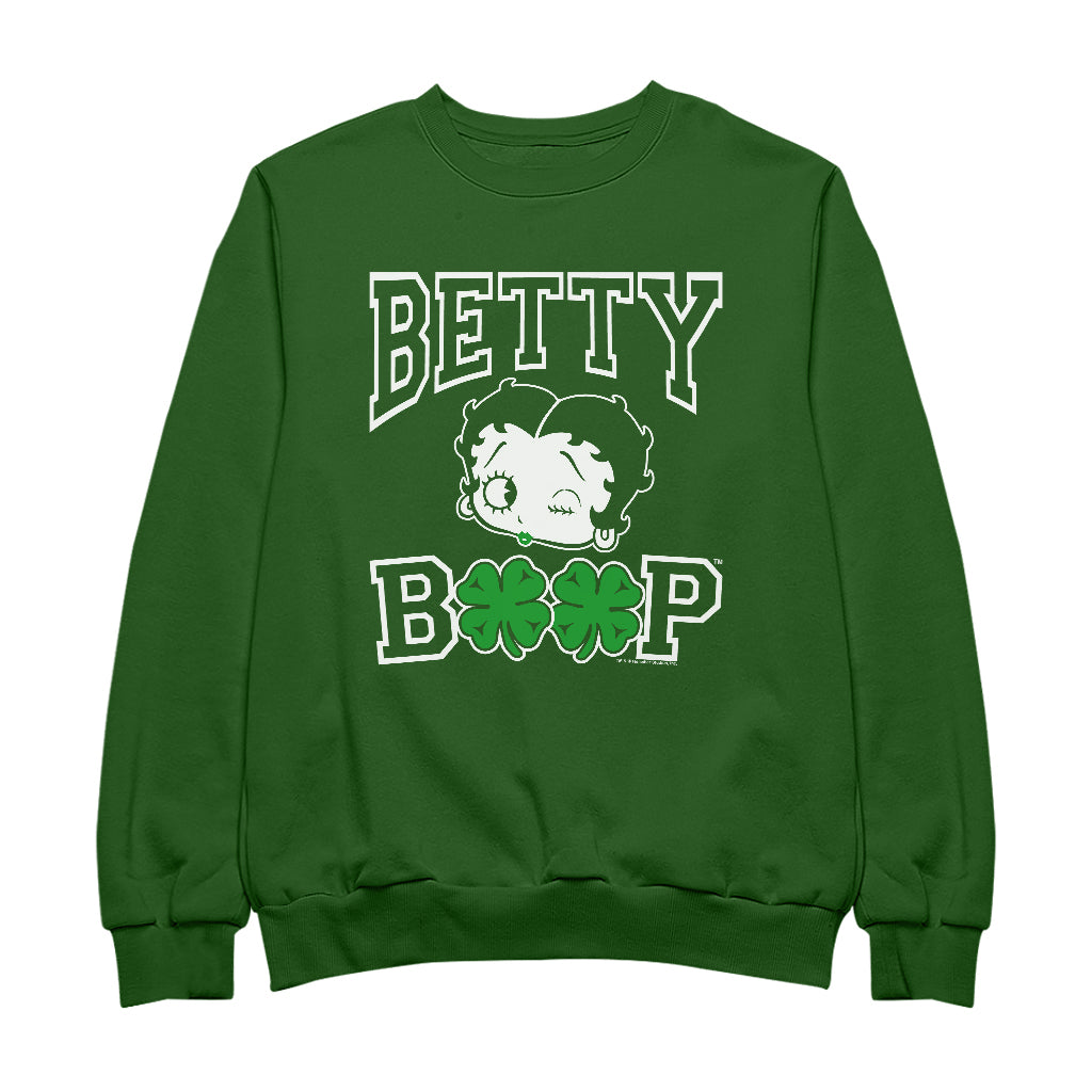 Betty Boop Four Leaf Clovers St Patrick's Day Women's Sweatshirt