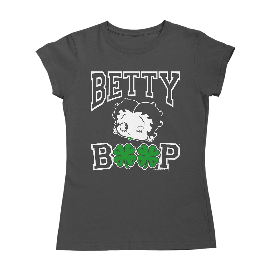 Betty Boop Four Leaf Clovers St Patrick's Day Women's T-Shirt