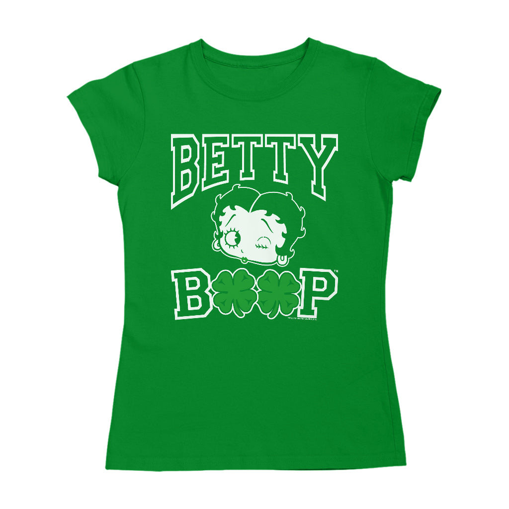 Betty Boop Four Leaf Clovers St Patrick's Day Women's T-Shirt