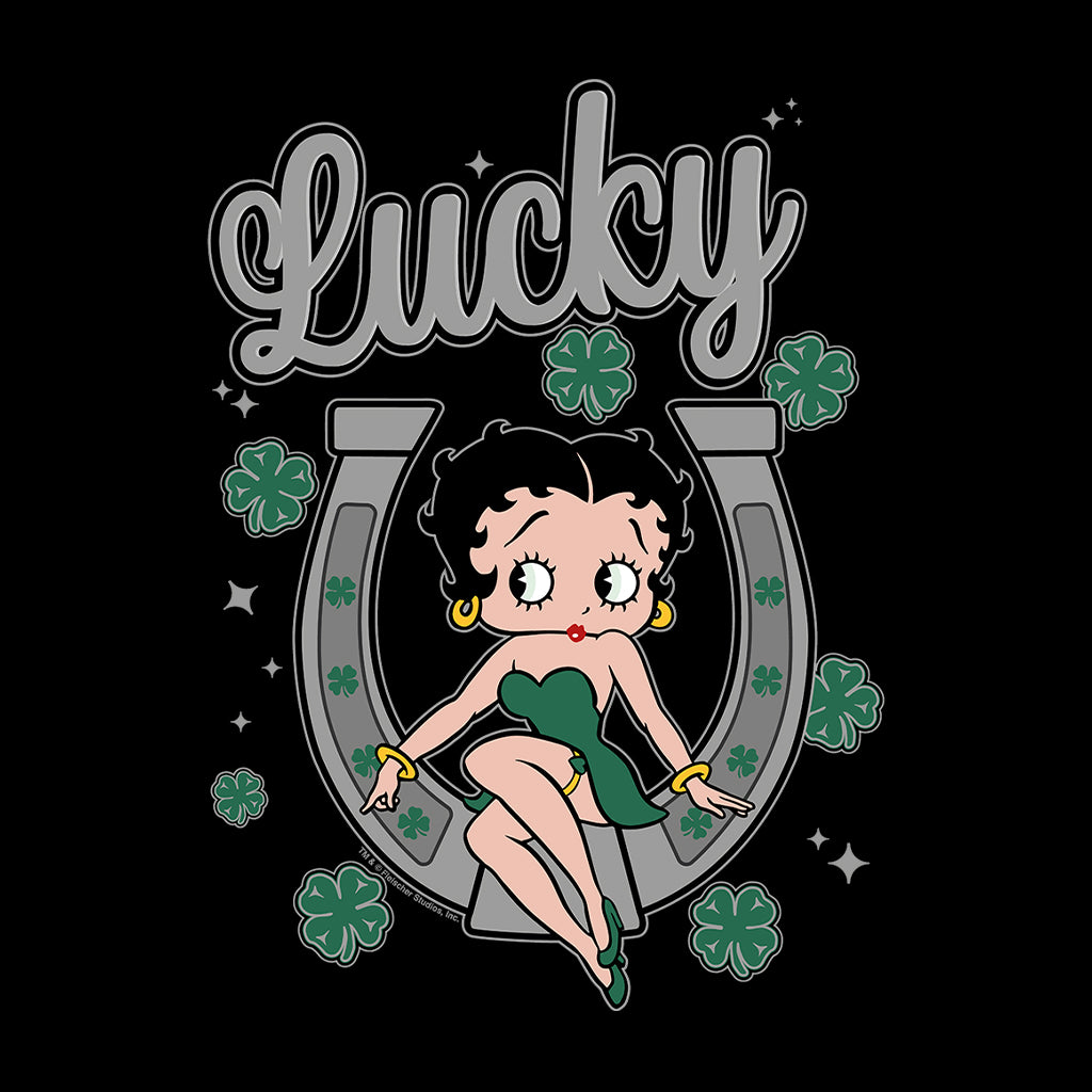 Betty Boop St Patrick's Day Lucky Horseshoe With Cloves Kids Sweatshirt
