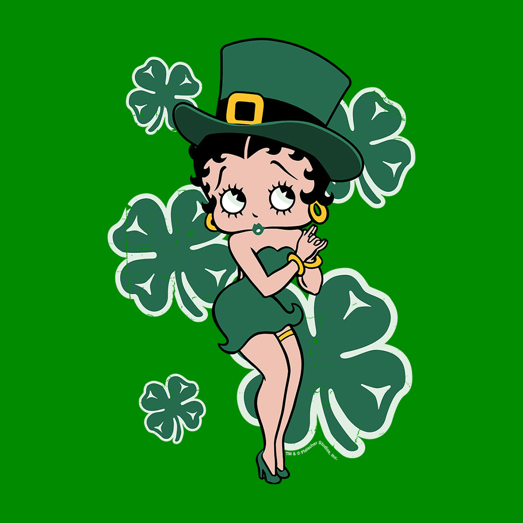Betty Boop St Patrick's Day Green Dress and Hat Women's Hooded Sweatshirt