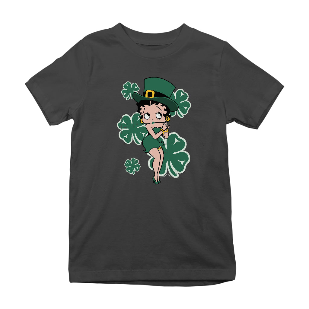 Betty Boop St Patrick's Day Green Dress and Hat Kids T-Shirt