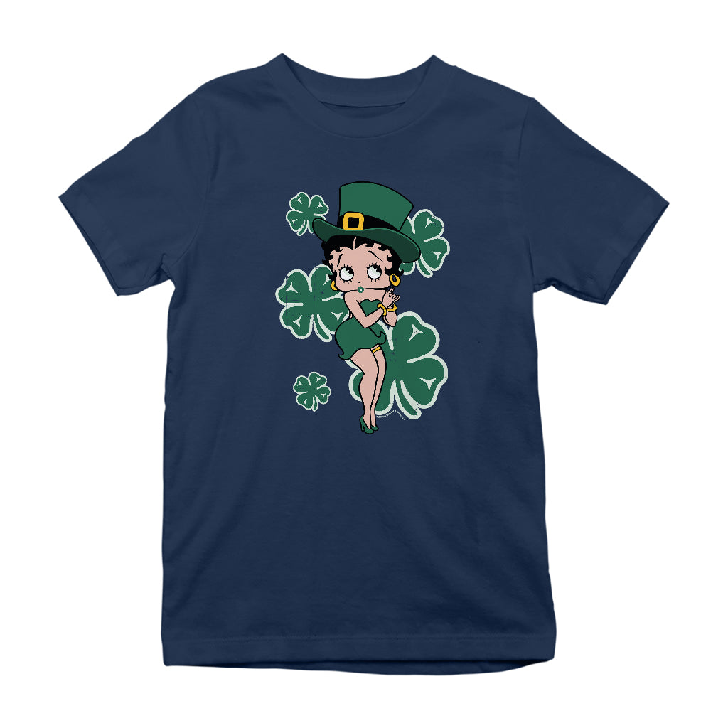 Betty Boop St Patrick's Day Green Dress and Hat Kids T-Shirt