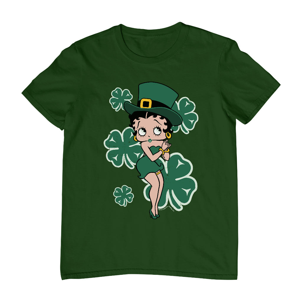 Betty Boop St Patrick's Day Green Dress and Hat Men's T-Shirt