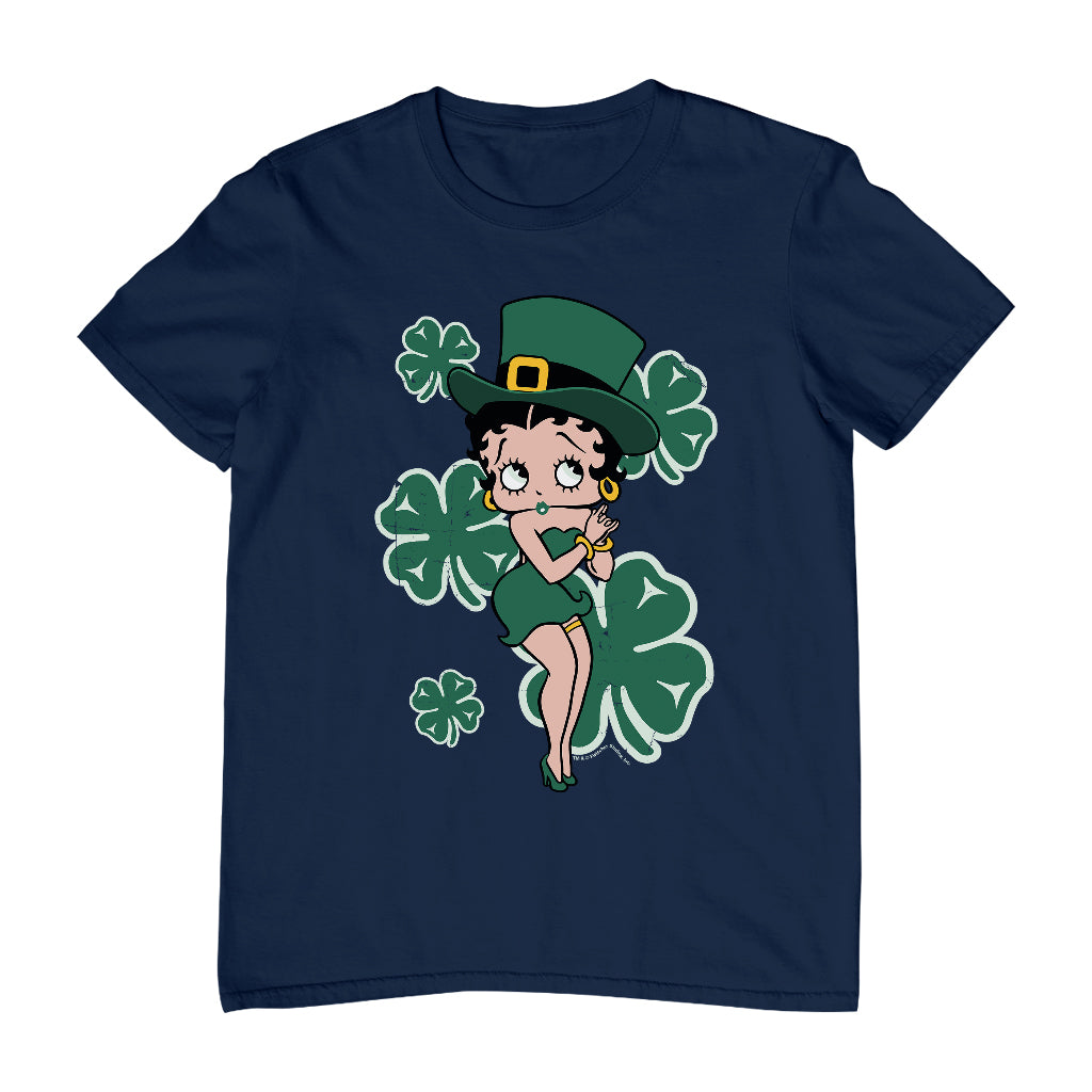 Betty Boop St Patrick's Day Green Dress and Hat Men's T-Shirt