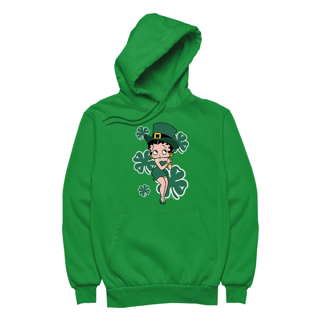 Betty Boop St Patrick's Day Green Dress and Hat Women's Hooded Sweatshirt