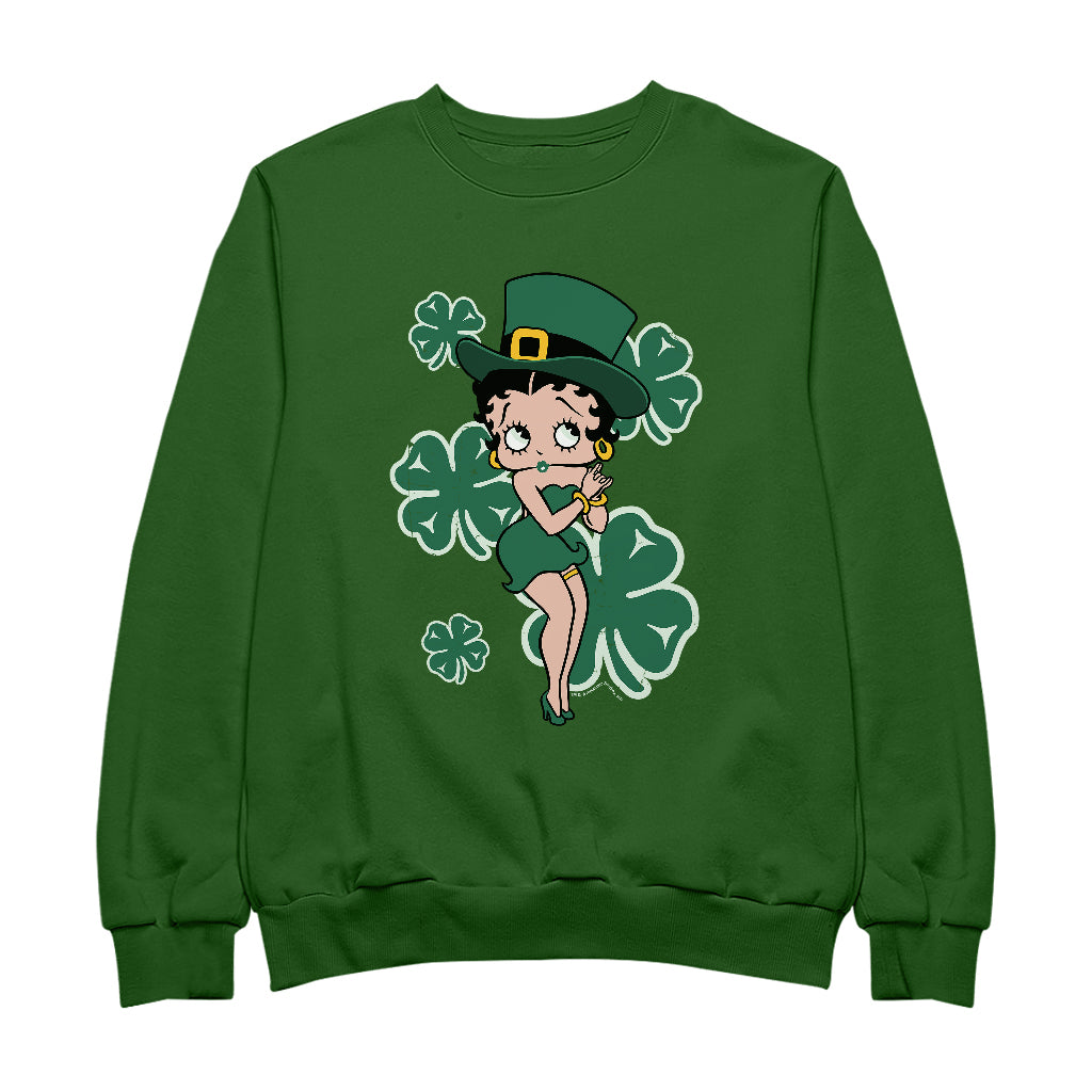 Betty Boop St Patrick's Day Green Dress and Hat Women's Sweatshirt