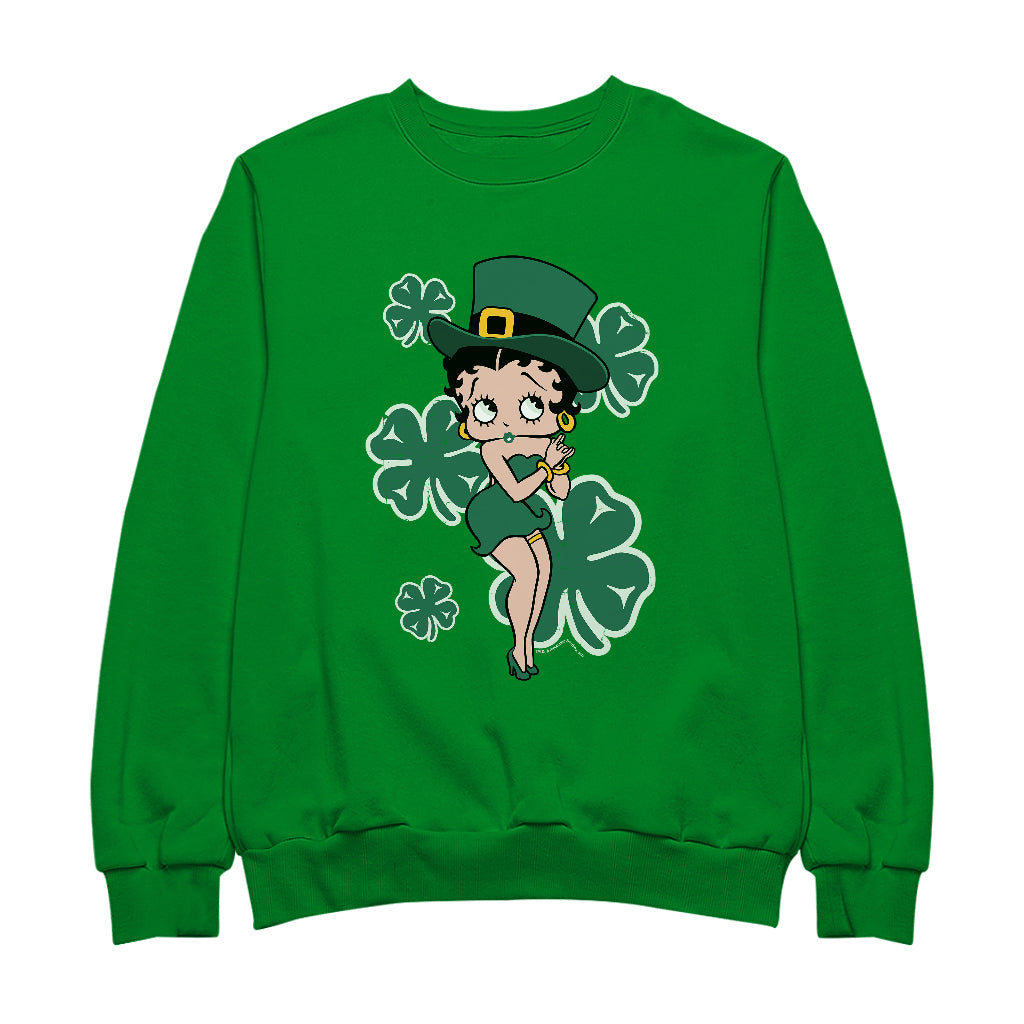 Betty Boop St Patrick's Day Green Dress and Hat Women's Sweatshirt