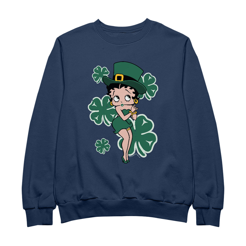 Betty Boop St Patrick's Day Green Dress and Hat Women's Sweatshirt