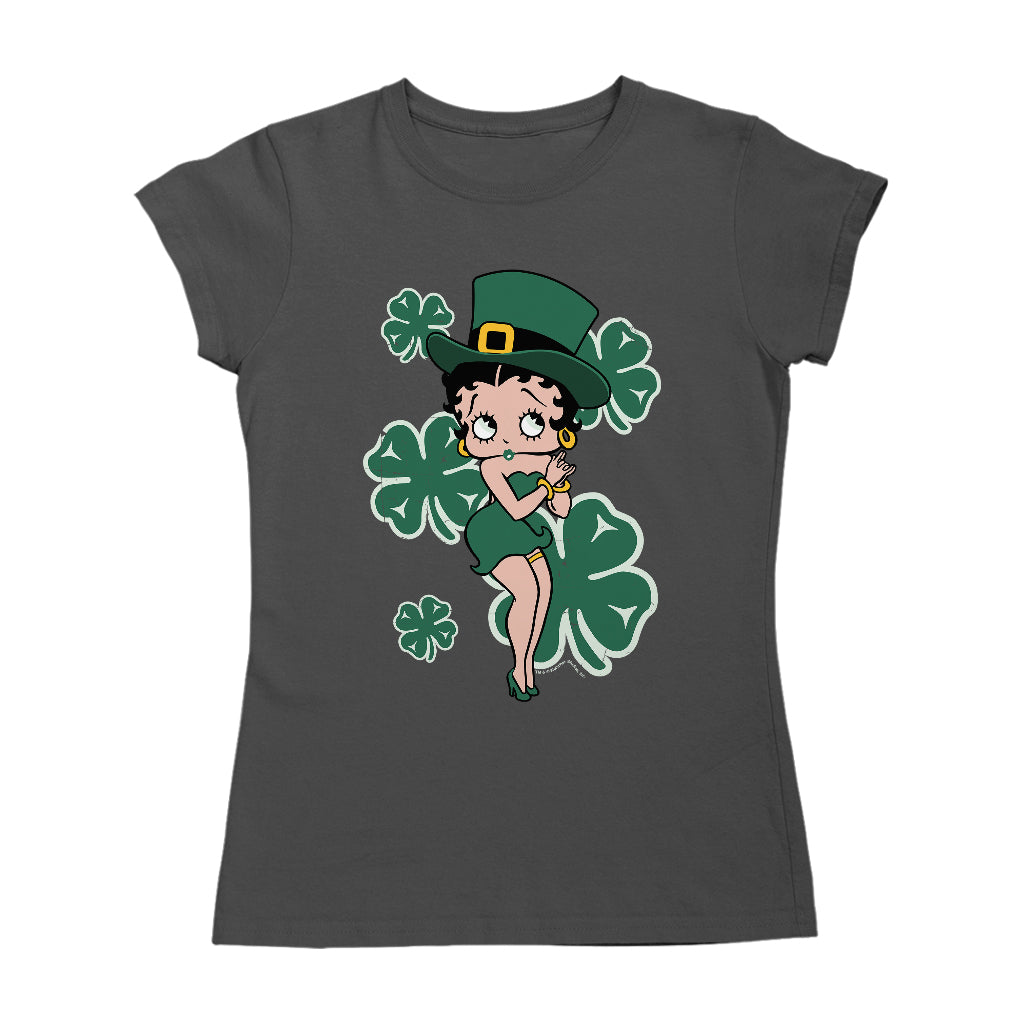 Betty Boop St Patrick's Day Green Dress and Hat Women's T-Shirt