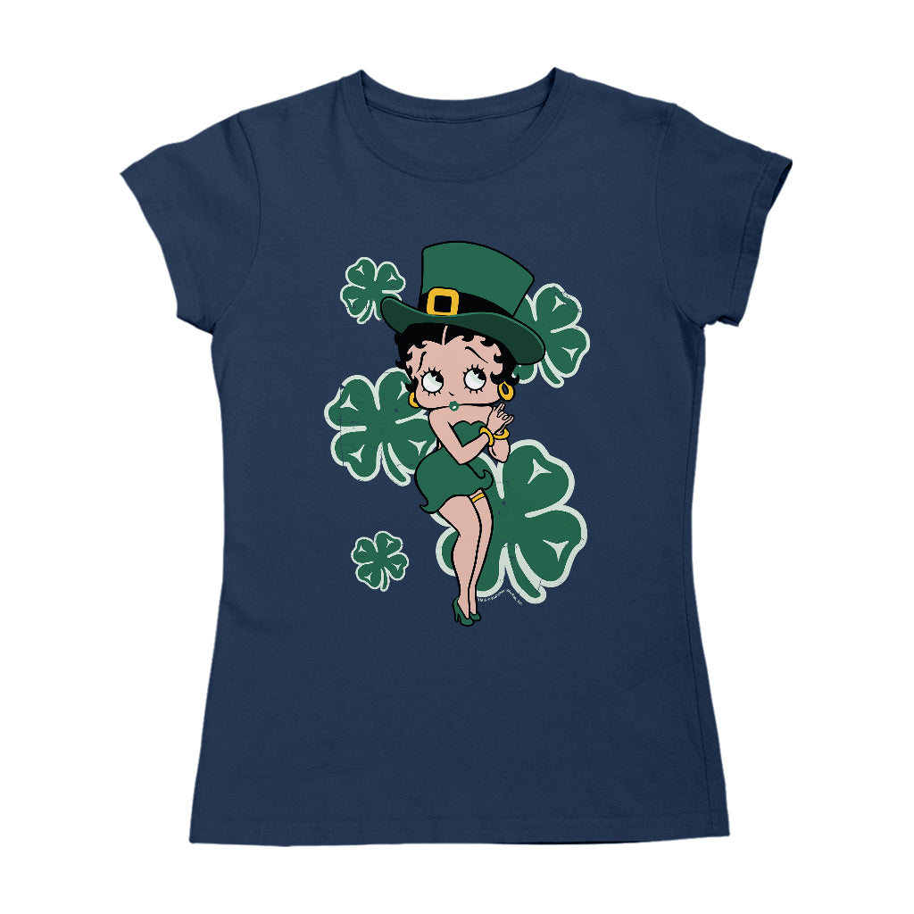 Betty Boop St Patrick's Day Green Dress and Hat Women's T-Shirt