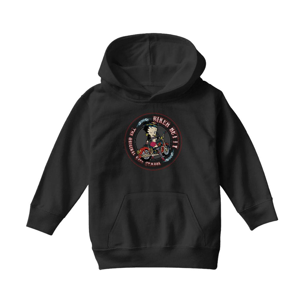 Betty Boop Biker Betty Kids Hooded Sweatshirt-Betty Boop Shop
