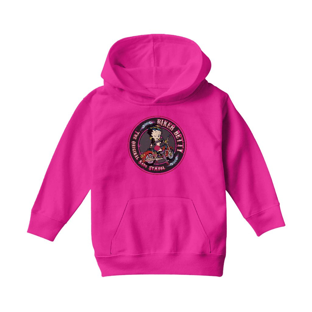Betty Boop Biker Betty Kids Hooded Sweatshirt-Betty Boop Shop