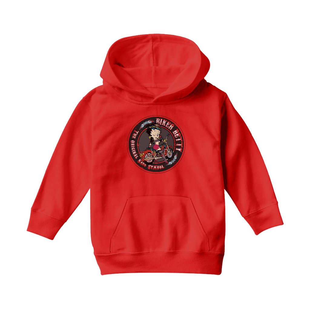 Betty Boop Biker Betty Kids Hooded Sweatshirt-Betty Boop Shop