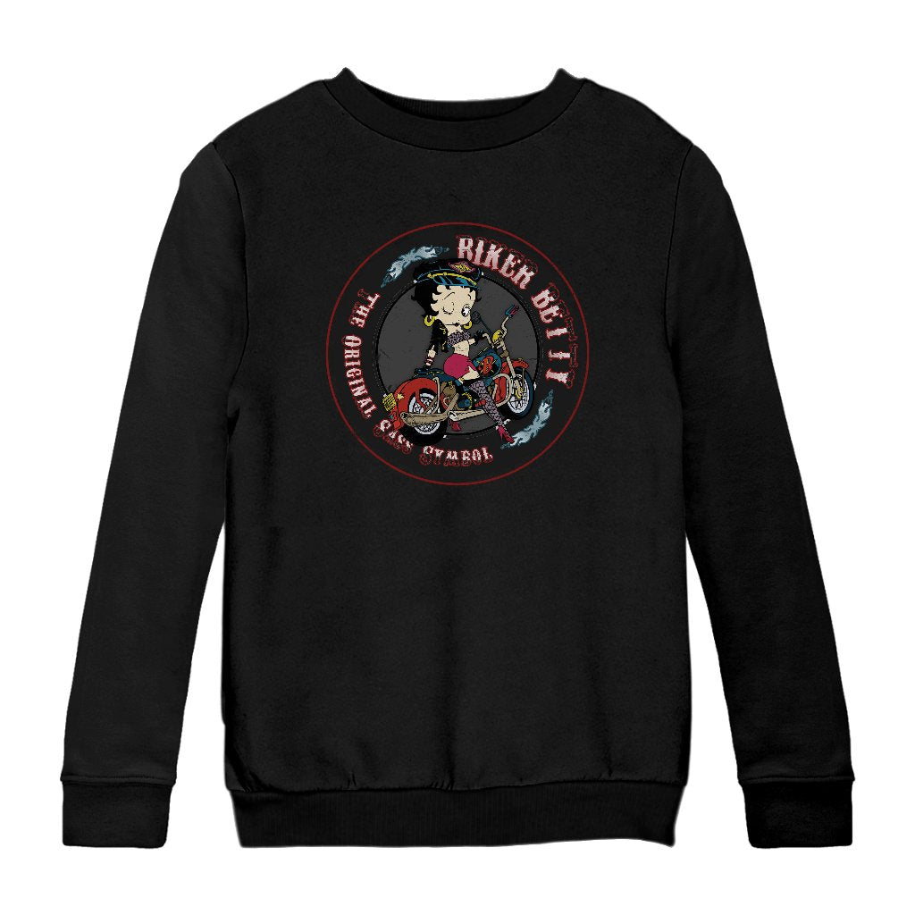 Betty Boop Biker Betty Kids Sweatshirt-Betty Boop Shop