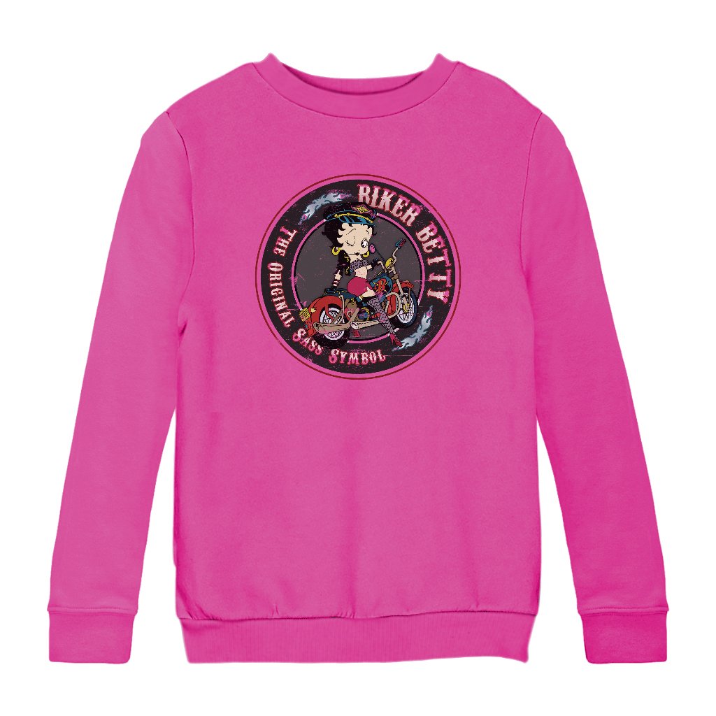 Betty Boop Biker Betty Kids Sweatshirt-Betty Boop Shop