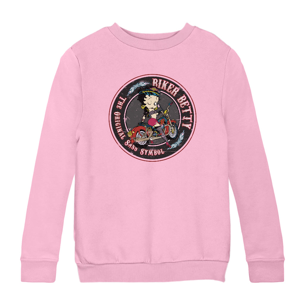 Betty Boop Biker Betty Kids Sweatshirt-Betty Boop Shop