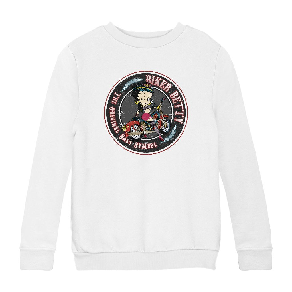 Betty Boop Biker Betty Kids Sweatshirt-Betty Boop Shop