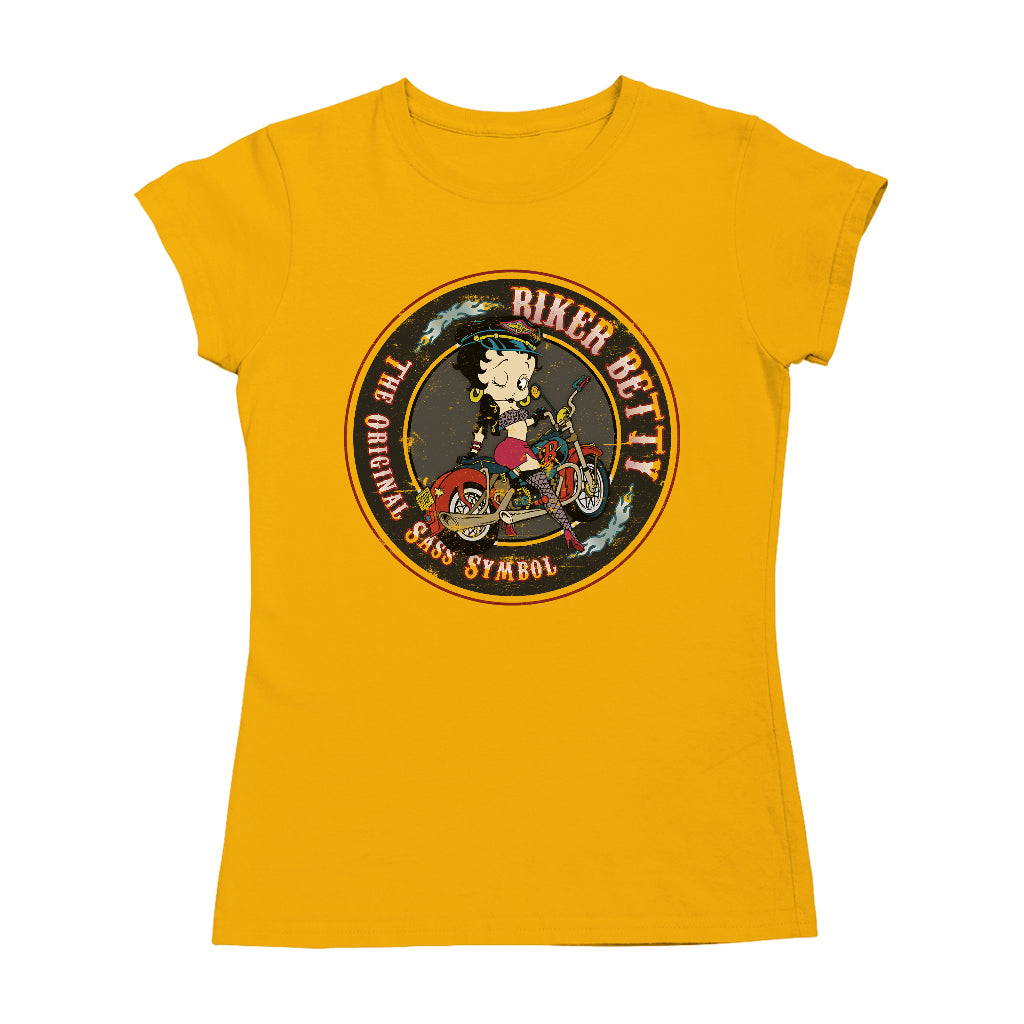 Betty Boop Biker Betty Women's T-Shirt-Betty Boop Shop