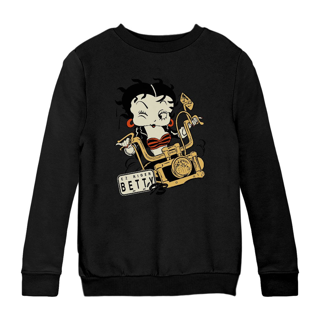 Betty Boop Ez Rider Betty Kids Sweatshirt-Betty Boop Shop