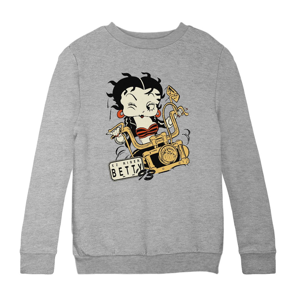 Betty Boop Ez Rider Betty Kids Sweatshirt-Betty Boop Shop