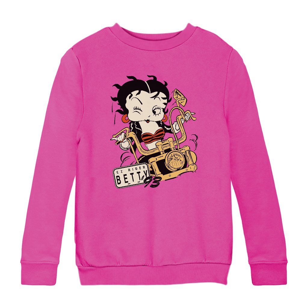 Betty Boop Ez Rider Betty Kids Sweatshirt-Betty Boop Shop