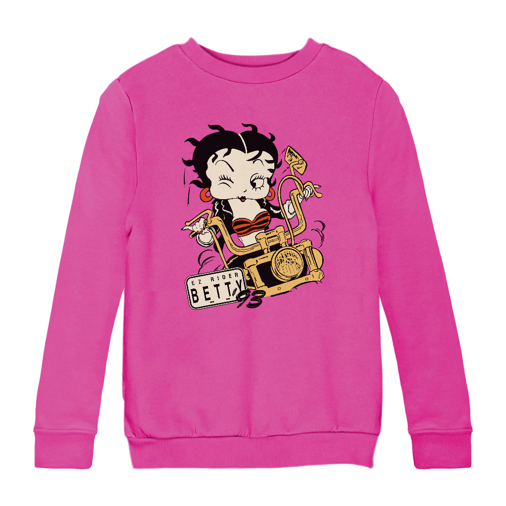 Betty Boop Ez Rider Betty Kids Sweatshirt-Betty Boop Shop