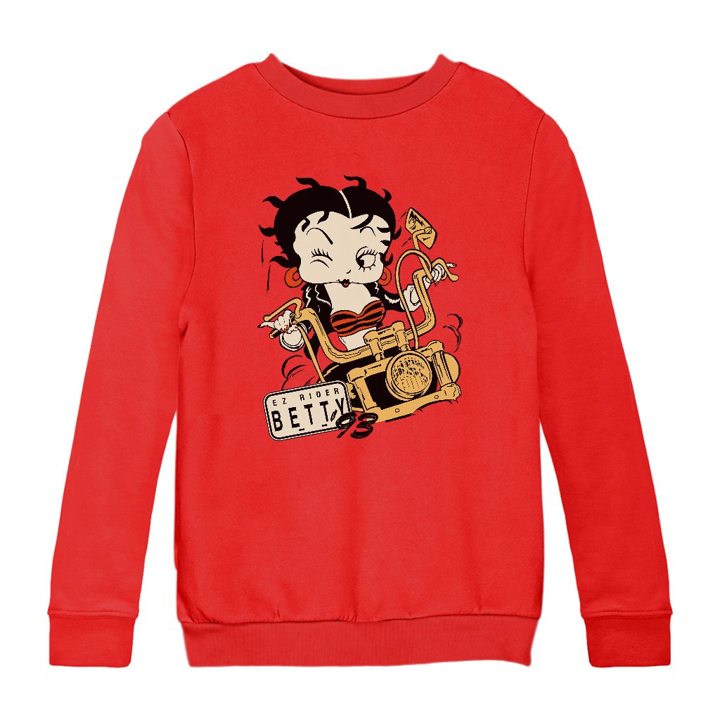 Betty Boop Ez Rider Betty Kids Sweatshirt-Betty Boop Shop