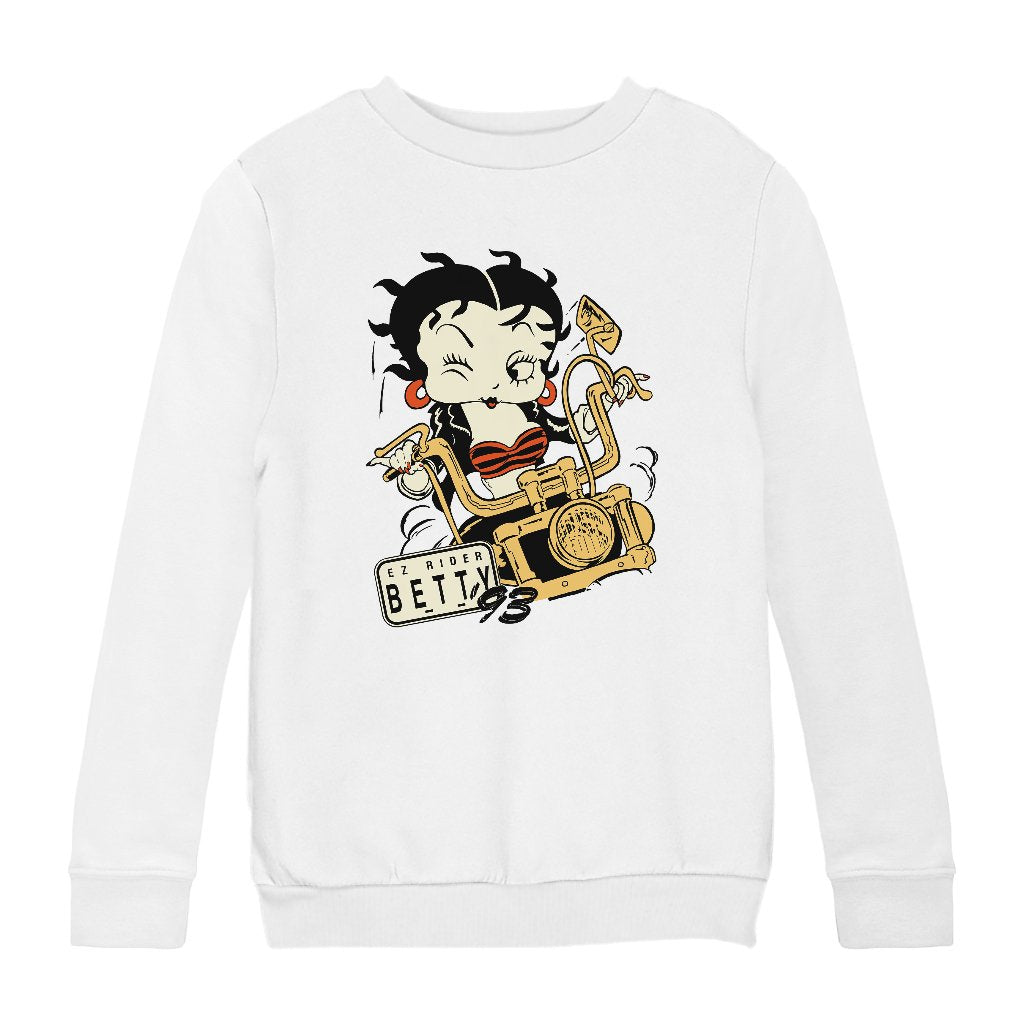 Betty Boop Ez Rider Betty Kids Sweatshirt-Betty Boop Shop