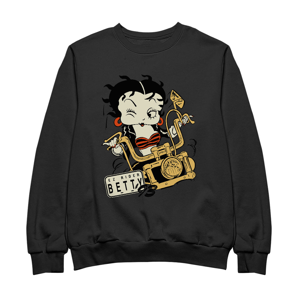 Betty Boop Ez Rider Betty Men's Sweatshirt-Betty Boop Shop