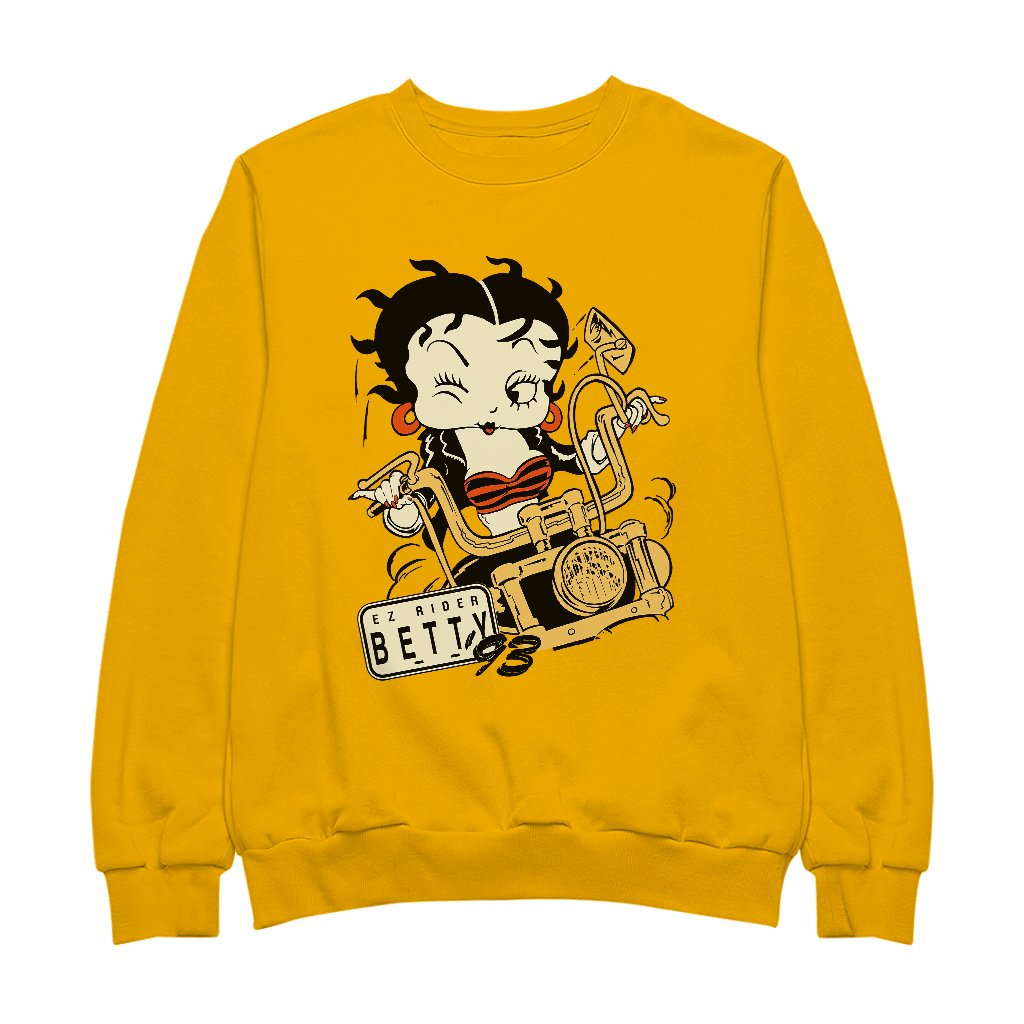 Betty Boop Ez Rider Betty Men's Sweatshirt-Betty Boop Shop