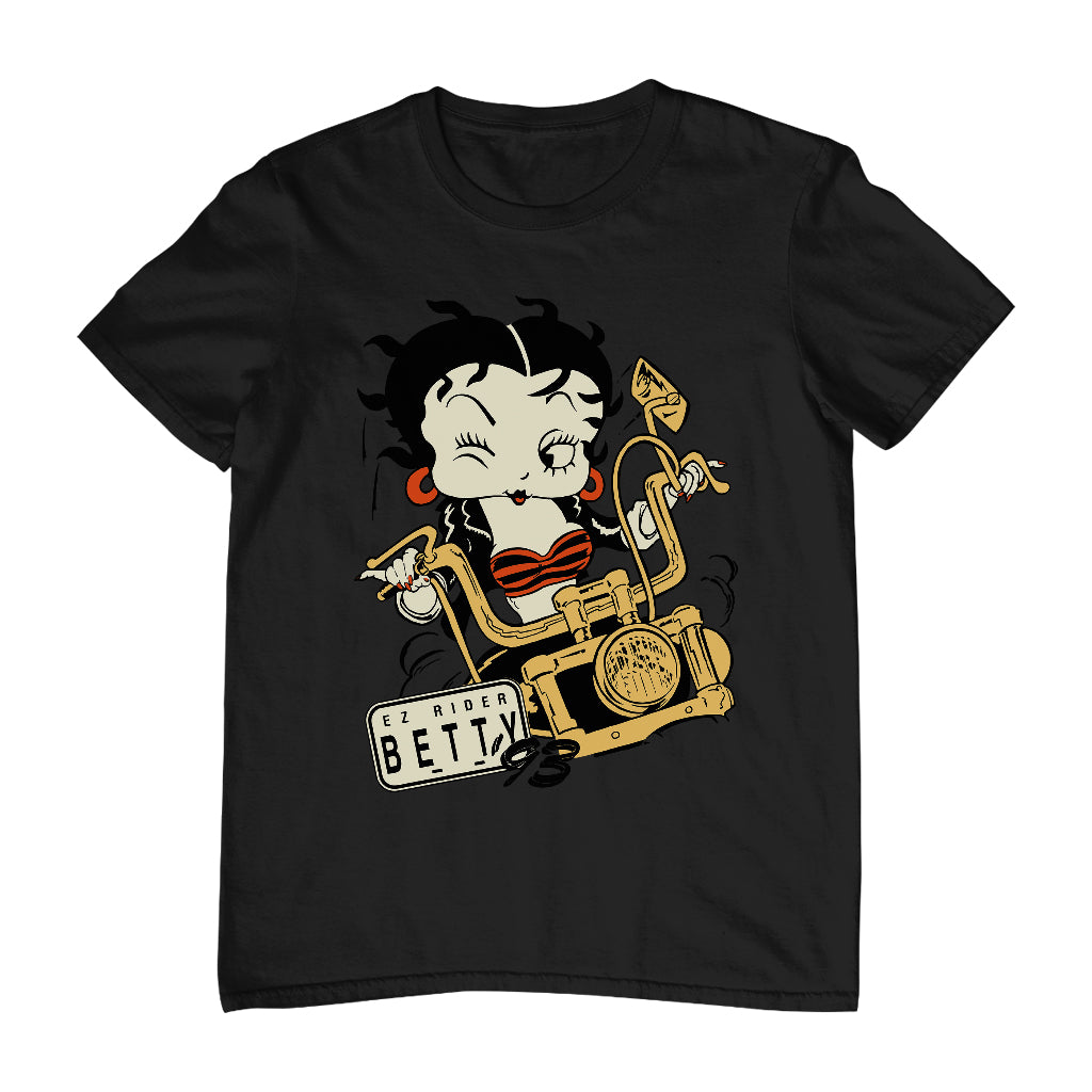 Betty Boop Ez Rider Betty Men's T-Shirt-Betty Boop Shop